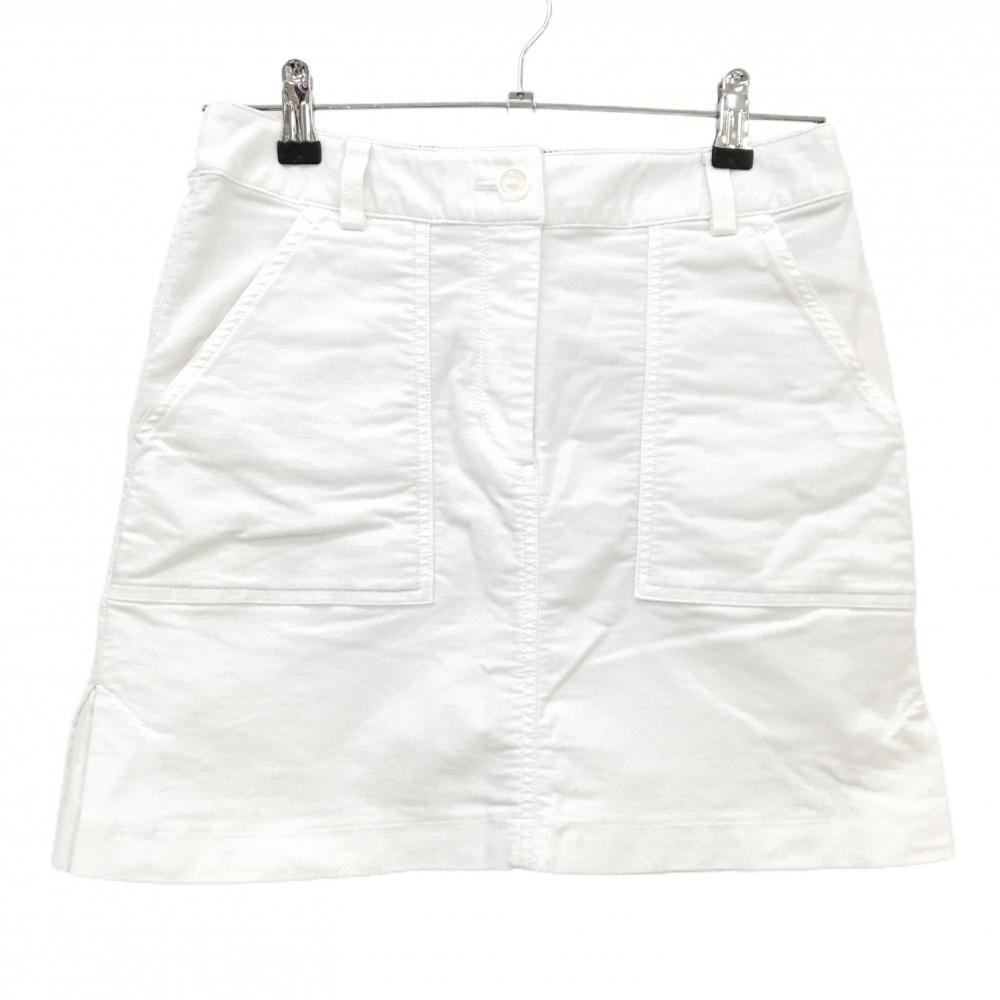 【美品】キャロウェイ スカート 白 ロゴ刺しゅう ストレッチ レディース M ゴルフウェア Callaway