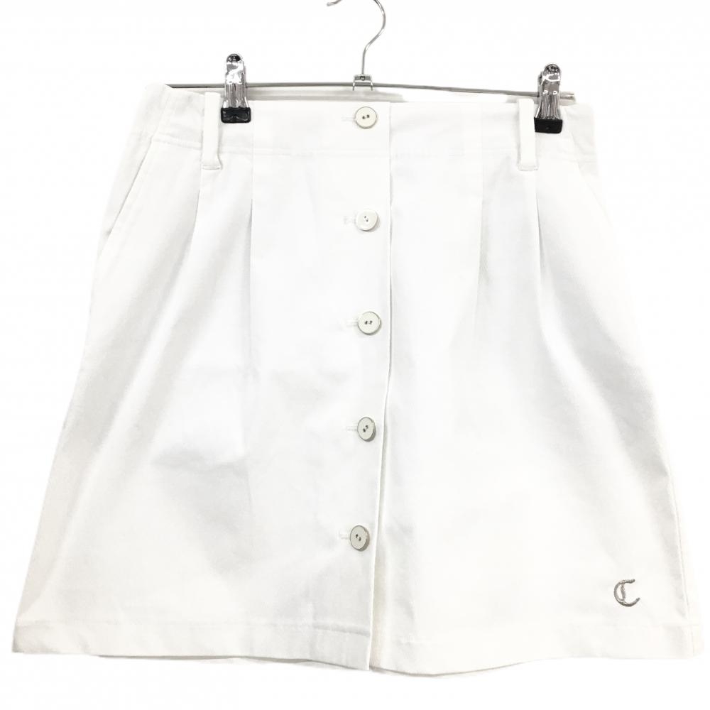 キャロウェイ スカート 白 フロントボタン ストレッチ  レディース L ゴルフウェア Callaway