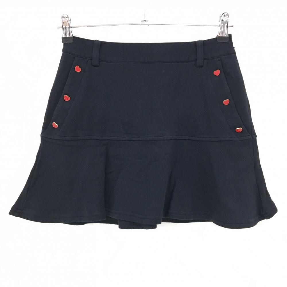 【美品】キャロウェイ スカート 黒×レッド ハートボタン レディース SS ゴルフウェア 2023年モデル Callaway