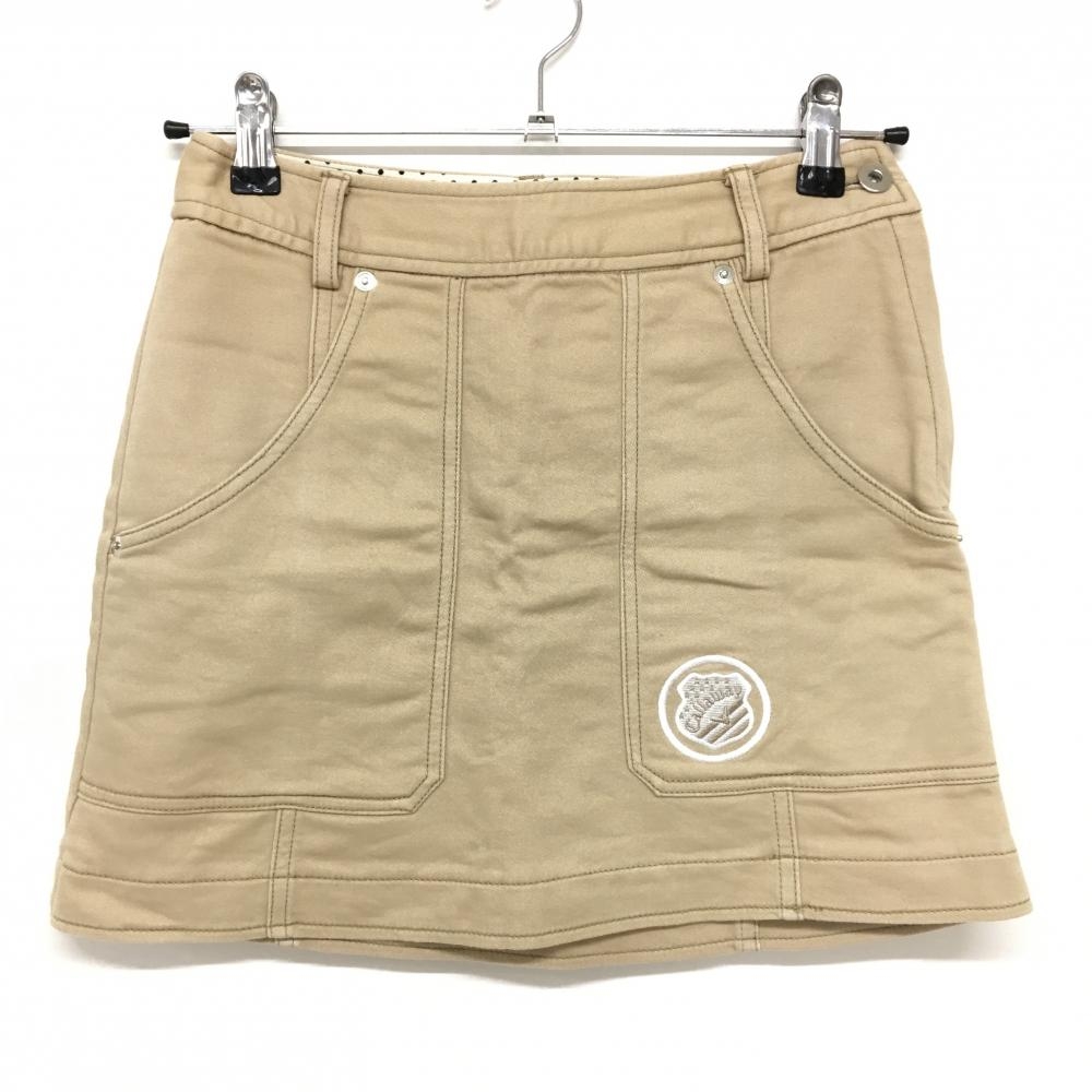 キャロウェイ スカート ベージュ ロゴ刺しゅう ストレッチ  レディース SS ゴルフウェア Callaway