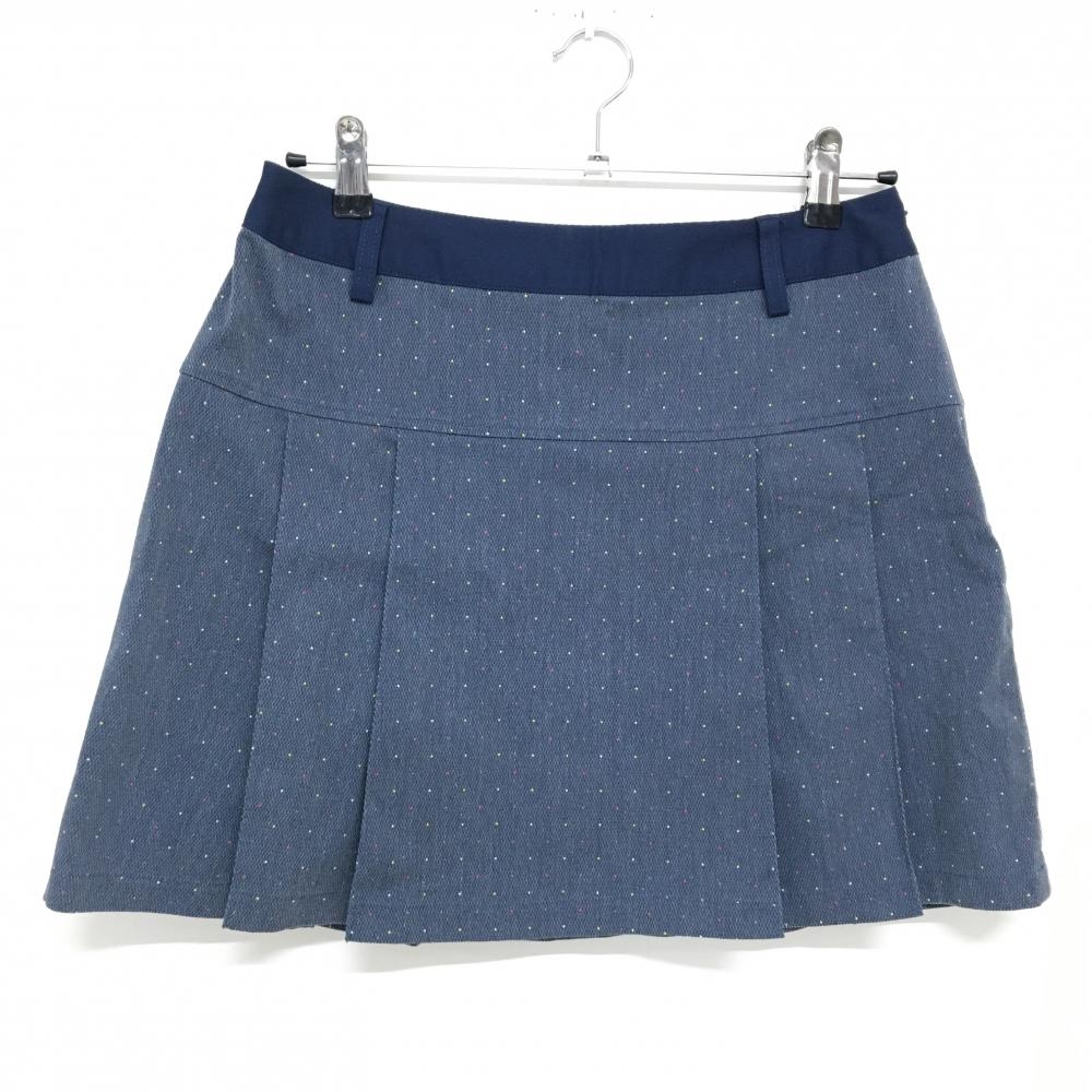 【超美品】キャロウェイ プリーツスカート ネイビー系×マルチカラー ドット レディース L ゴルフウェア Callaway