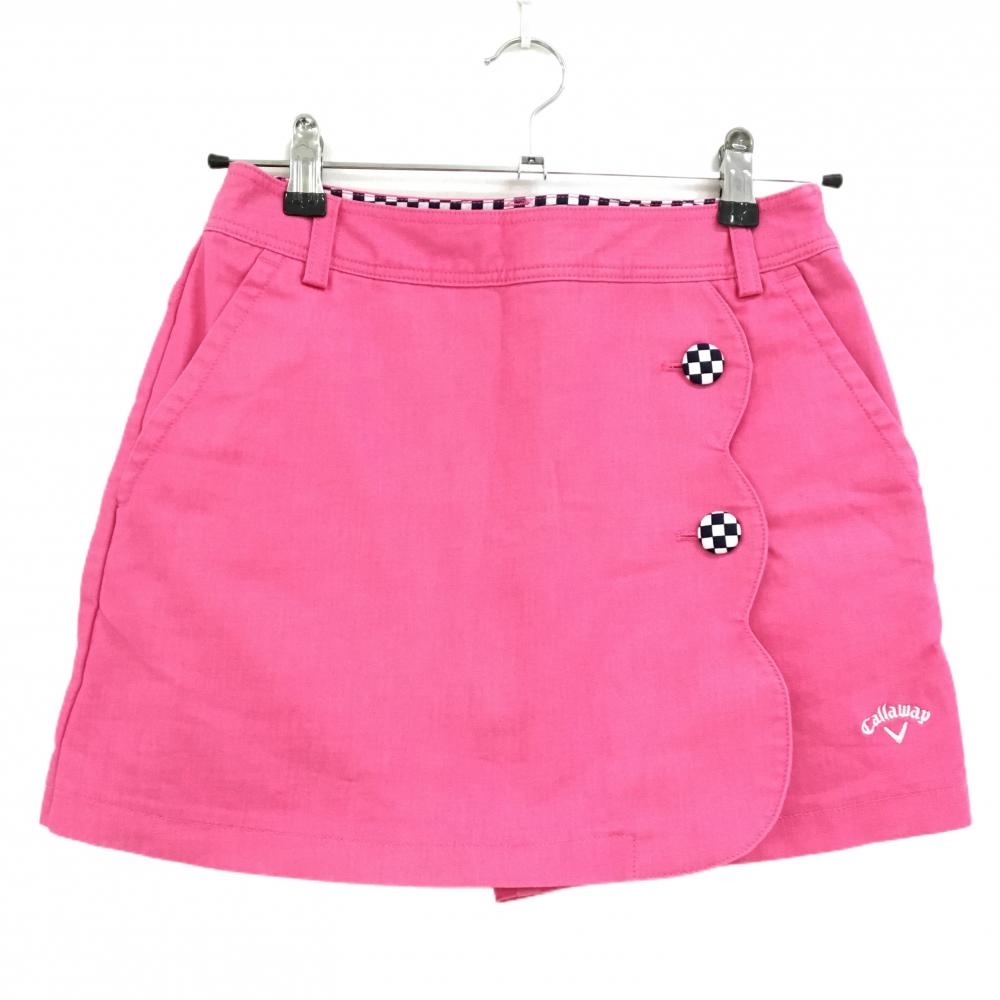 【超美品】キャロウェイ スカート ピンク ストレッチ ロゴ レディース S ゴルフウェア Callaway