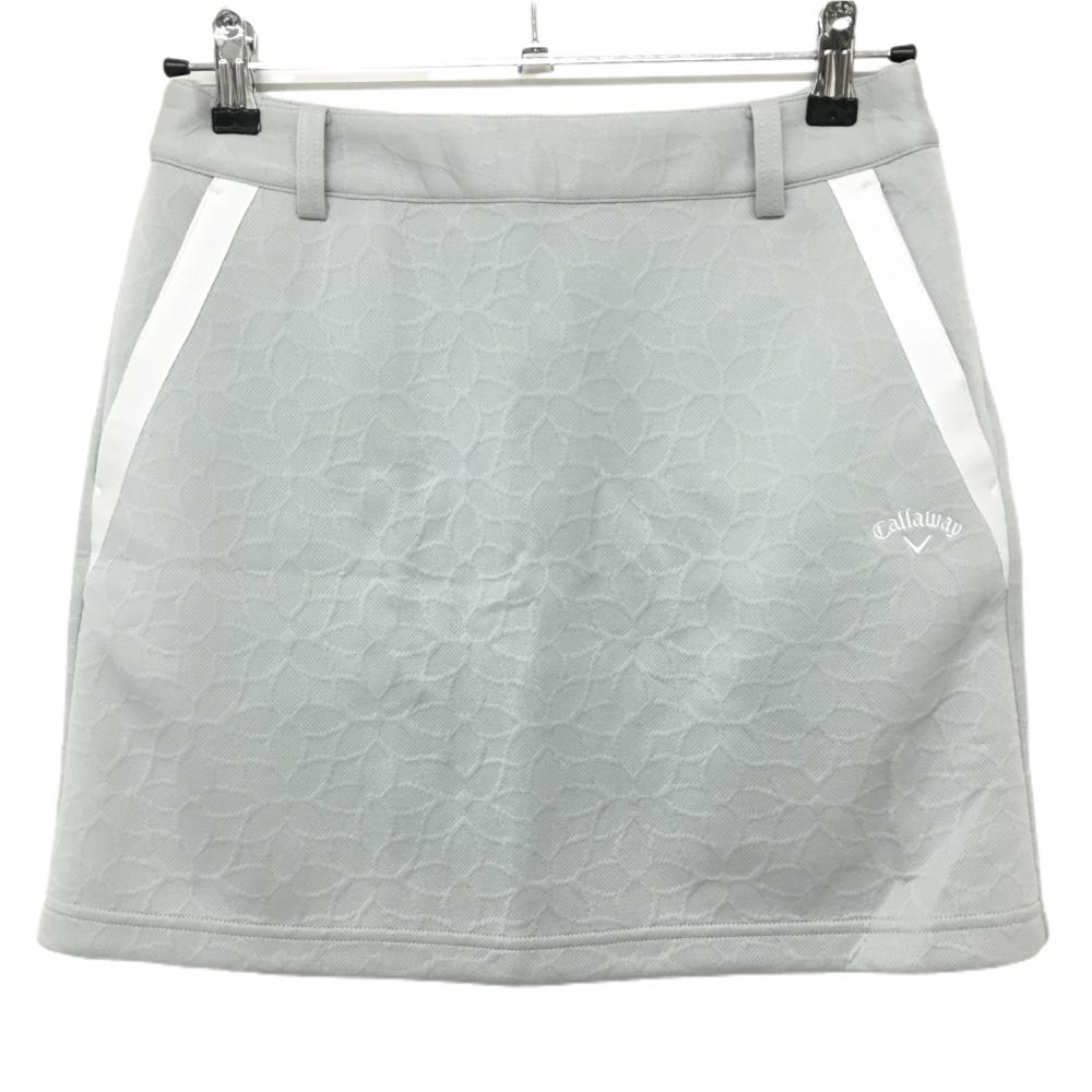 【美品】キャロウェイ スカート グレー 花柄織生地 ストレッチ  レディース M ゴルフウェア サンプル品 Callaway