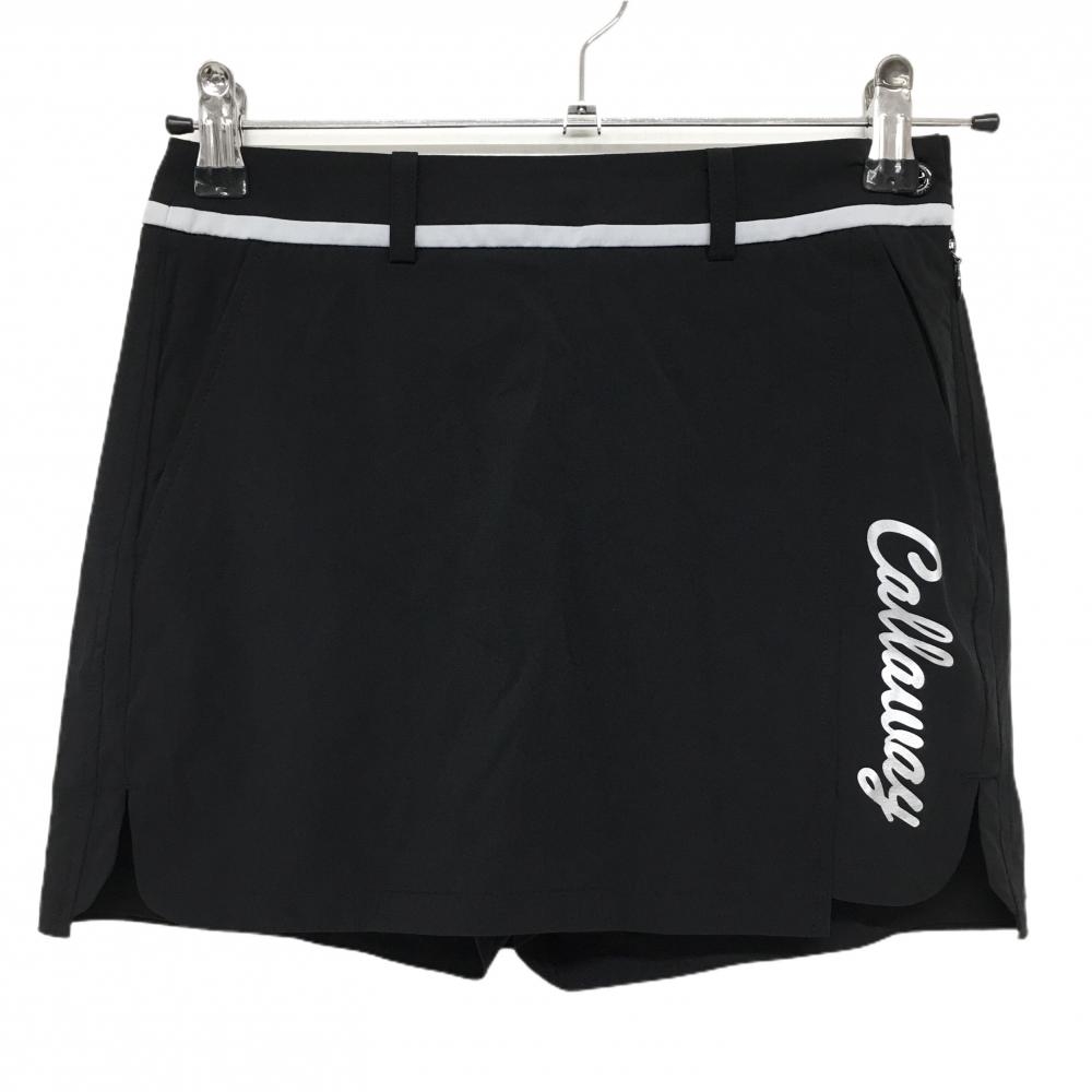 【超美品】キャロウェイ スカート 黒×ライトグレー ウエストライン 韓国モデル 内側インナーパンツ  レディース  ゴルフウェア Callaway