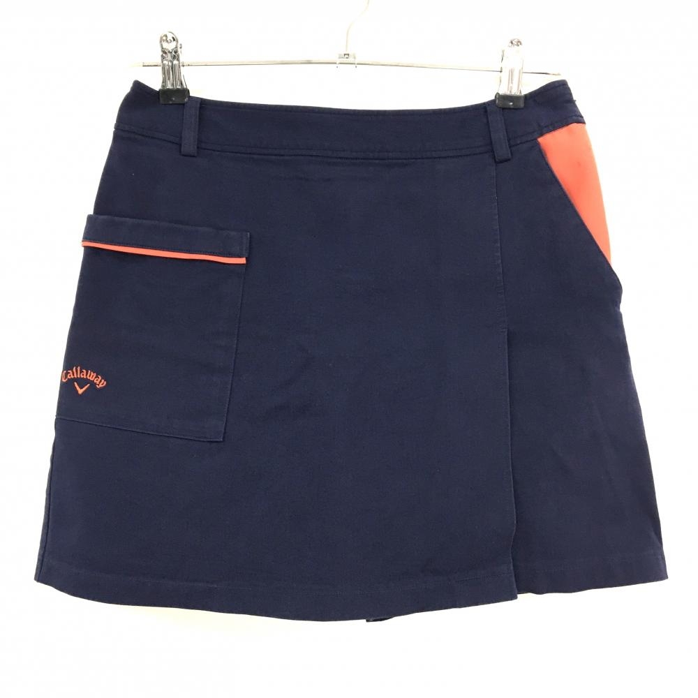 キャロウェイ スカート ネイビー×レッド系 内側インナーパンツ ロゴ刺しゅう  レディース M ゴルフウェア Callaway