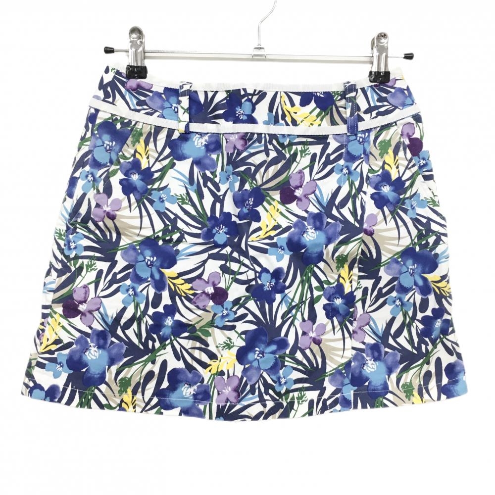 【美品】キャロウェイ スカート 白×ブルー×パープル 花柄 レディース M ゴルフウェア Callaway