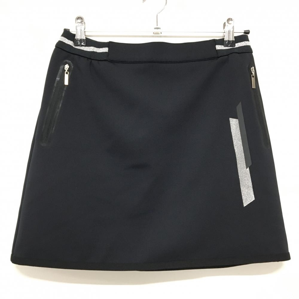 【超美品】キャロウェイ レッドレーベル スカート 黒×シルバー ウエストライン ラインストーン レディース M ゴルフウェア Callaway