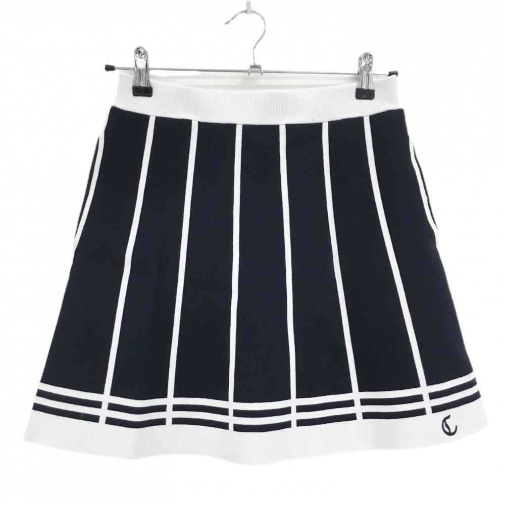 【美品】キャロウェイ レッドレーベル ニットスカート ネイビー×白 ストライプ  レディース S ゴルフウェア 2024年モデル Callaway