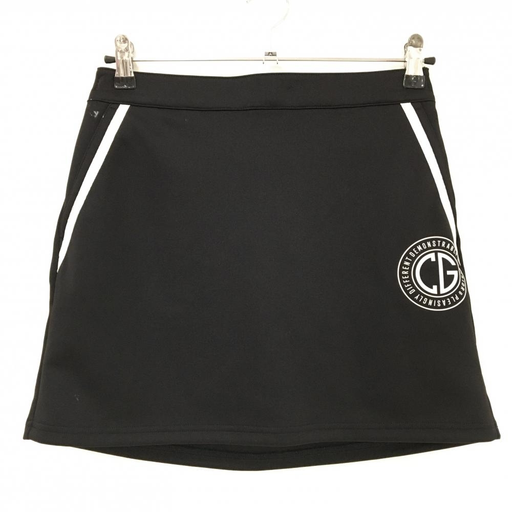 【美品】キャロウェイ スカート 黒×白 ウエスト一部ゴムロゴ レディース M ゴルフウェア 2025年モデル Callaway