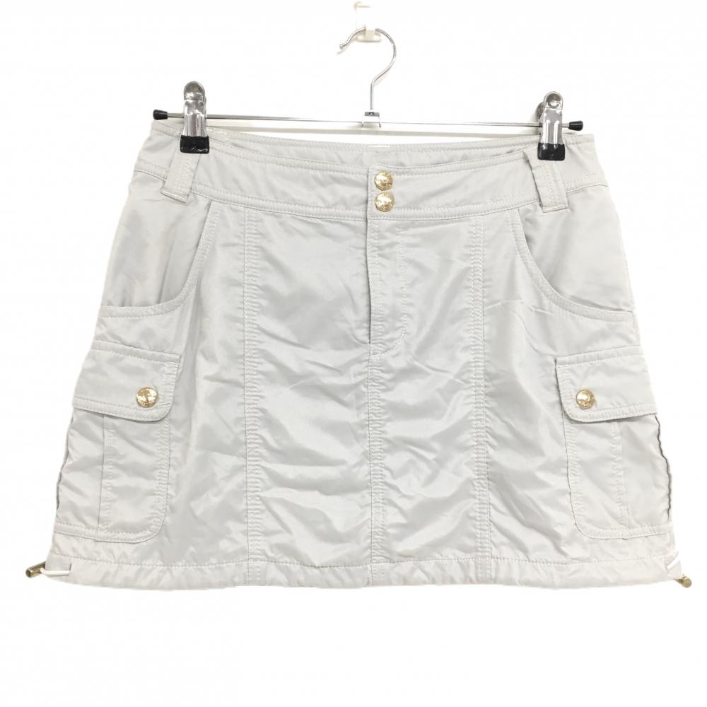 【美品】サマンサタバサ No.7 カーゴスカート ライトグレー 内側毛羽立ち少 レディース 38(M) ゴルフウェア Samantha Thavasa