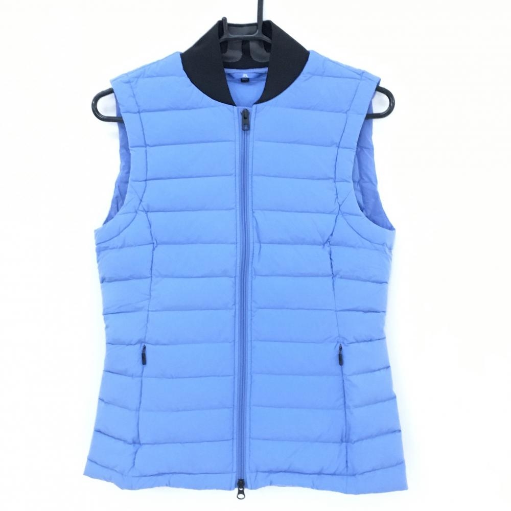 ジェイリンドバーグ ダウンベスト ライトブルー ネックロゴ レディース S ゴルフウェア J．LINDEBERG