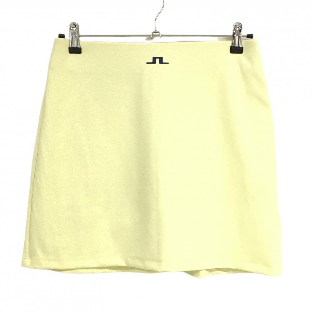 【新品】ジェイリンドバーグ ストレッチスカート イエロー 無地 ウエストゴム  レディース 40(L) ゴルフウェア J．LINDEBERG