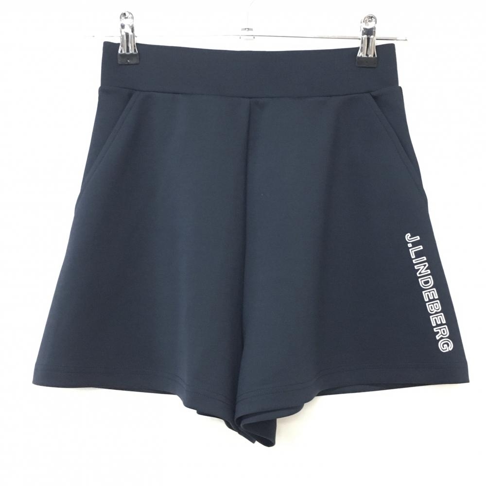 【超美品】ジェイリンドバーグ キュロットスカート ネイビー ダンボールニット  レディース XS ゴルフウェア J．LINDEBERG