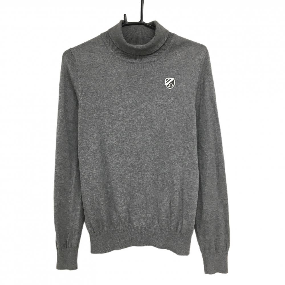 【超美品】ジャックバニー タートルネックセーター グレー カシミヤ混 ニット ハイネック レディース 1(M) ゴルフウェア Jack Bunny