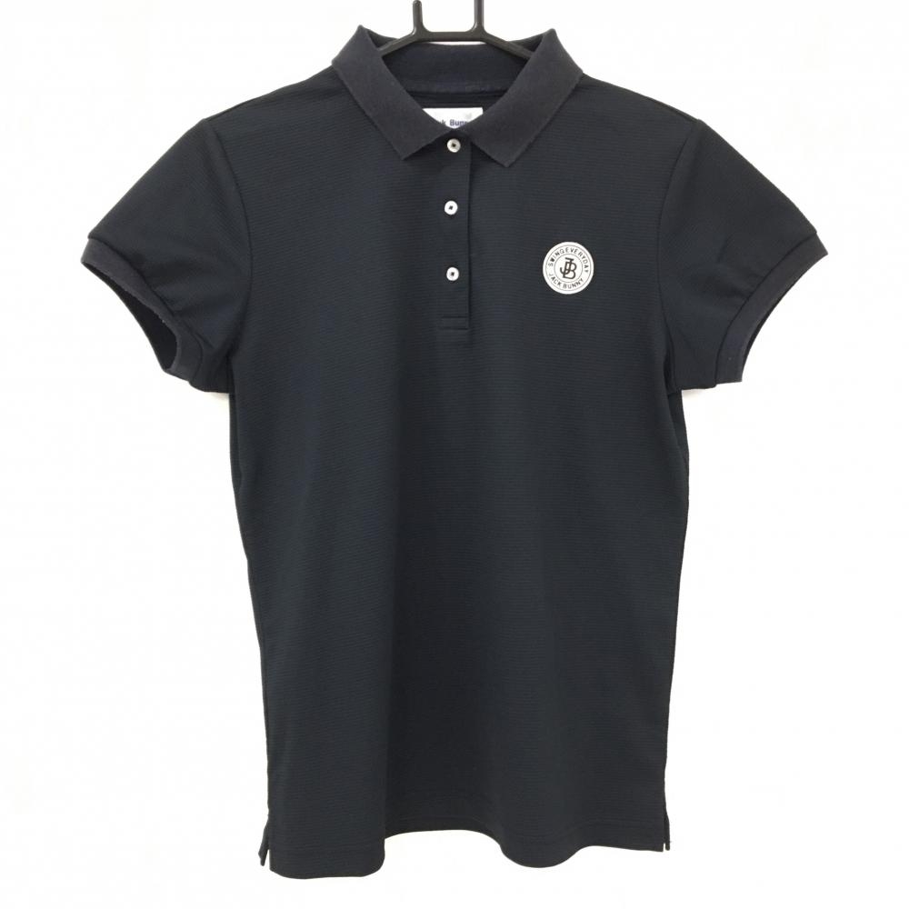 ジャックバニー 半袖ポロシャツ ダークネイビー シリコンロゴ白  レディース 2(L) ゴルフウェア Jack Bunny