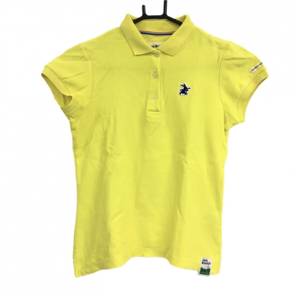 ジャックバニー 半袖ポロシャツ イエロー ロゴ刺しゅう  レディース 0(S) ゴルフウェア Jack Bunny