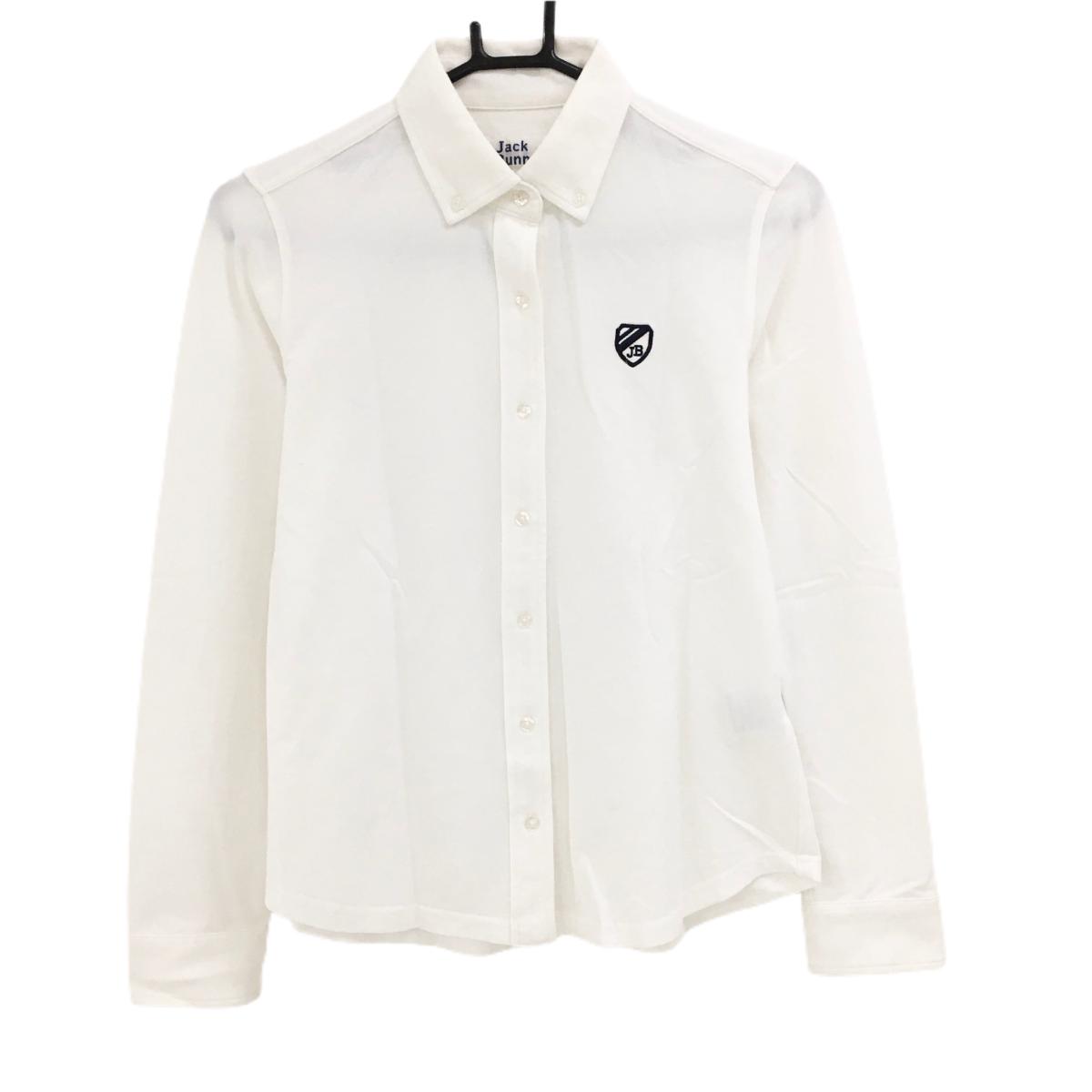 ジャックバニー 長袖シャツ 白 ロゴワッペン ボタンダウン レディース 1(M) ゴルフウェア Jack Bunny