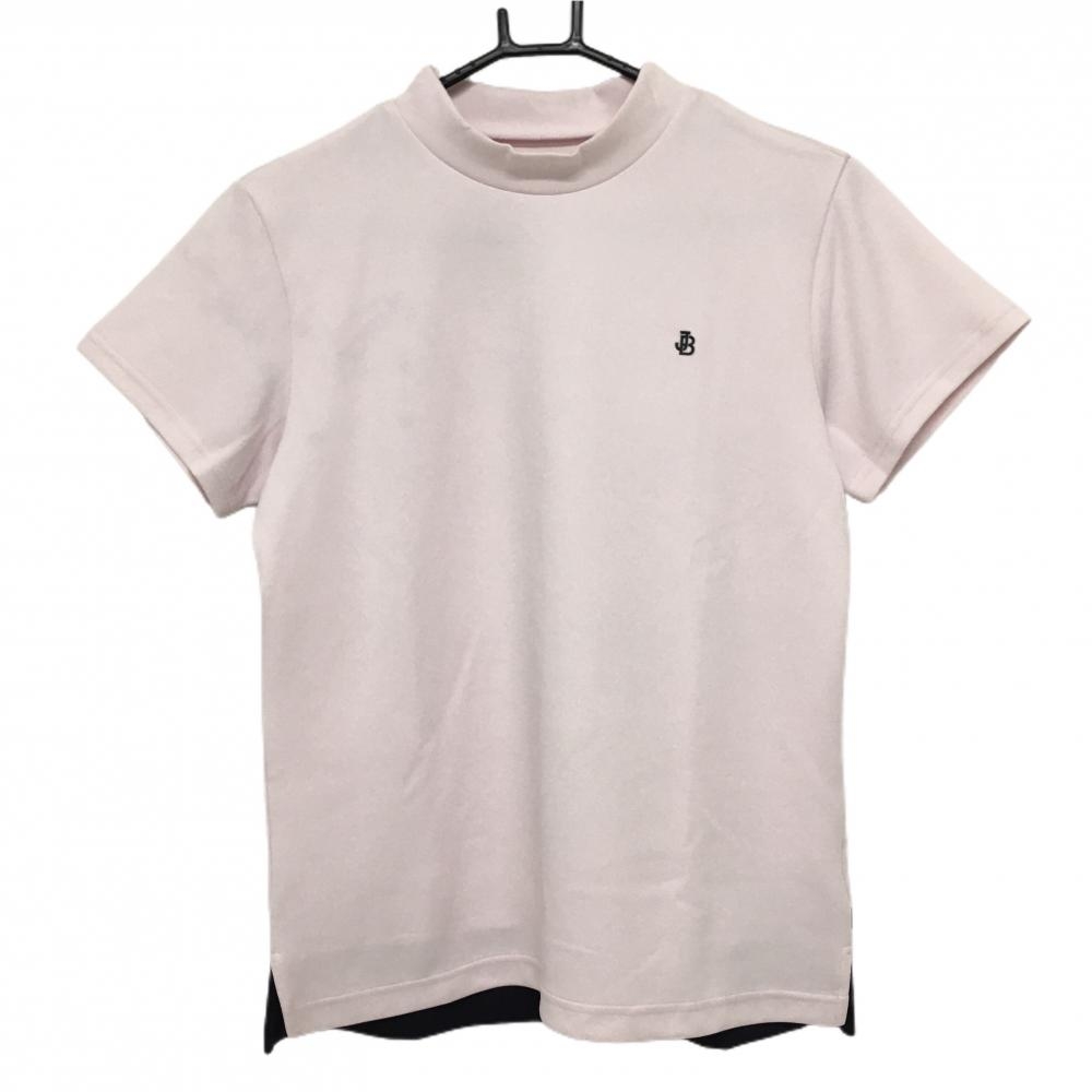 【超美品】ジャックバニー 半袖ハイネックシャツ ピンク×ネイビー  レディース 2(L) ゴルフウェア 2024年モデル Jack Bunny