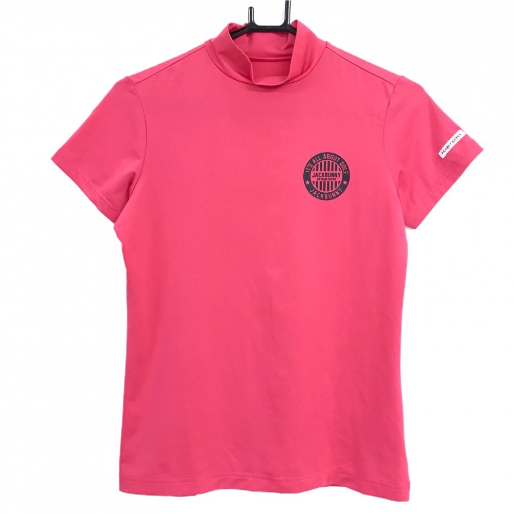 ジャックバニー 半袖ハイネックシャツ ピンク パーリーゲイツ プリント  レディース 0(S) ゴルフウェア Jack Bunny
