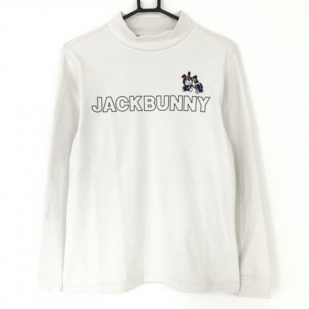【新品】ジャックバニー×ドラえもん 長袖ハイネックシャツ オフホワイト  レディース 2(L) ゴルフウェア 2022年モデル Jack Bunny