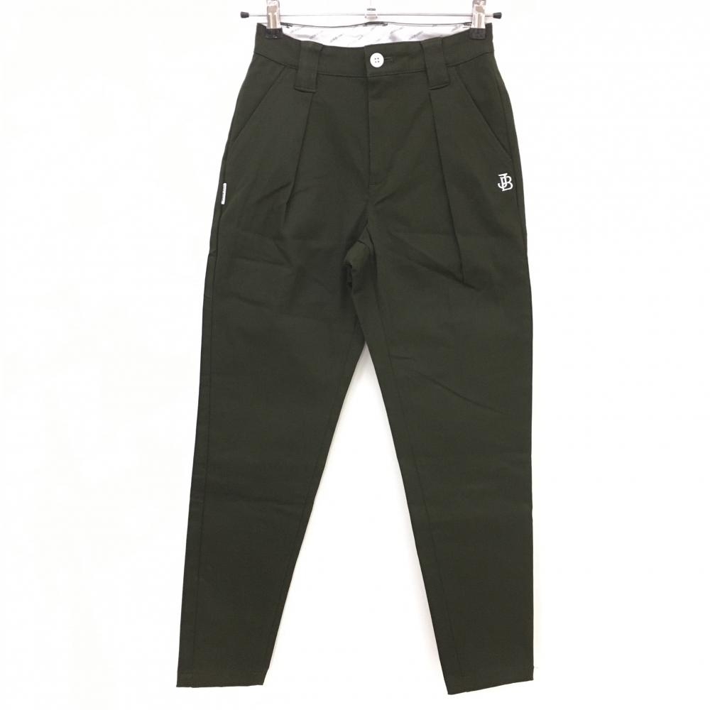 【超美品】ジャックバニー パンツ ダークグリーン ロゴ白 無地 レディース 0(S) ゴルフウェア 2021年モデル Jack Bunny