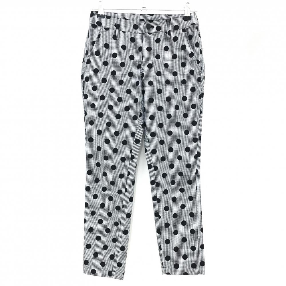 【超美品】ジャックバニー パンツ 黒×白 グレンチェック ドット  レディース 0(S) ゴルフウェア Jack Bunny