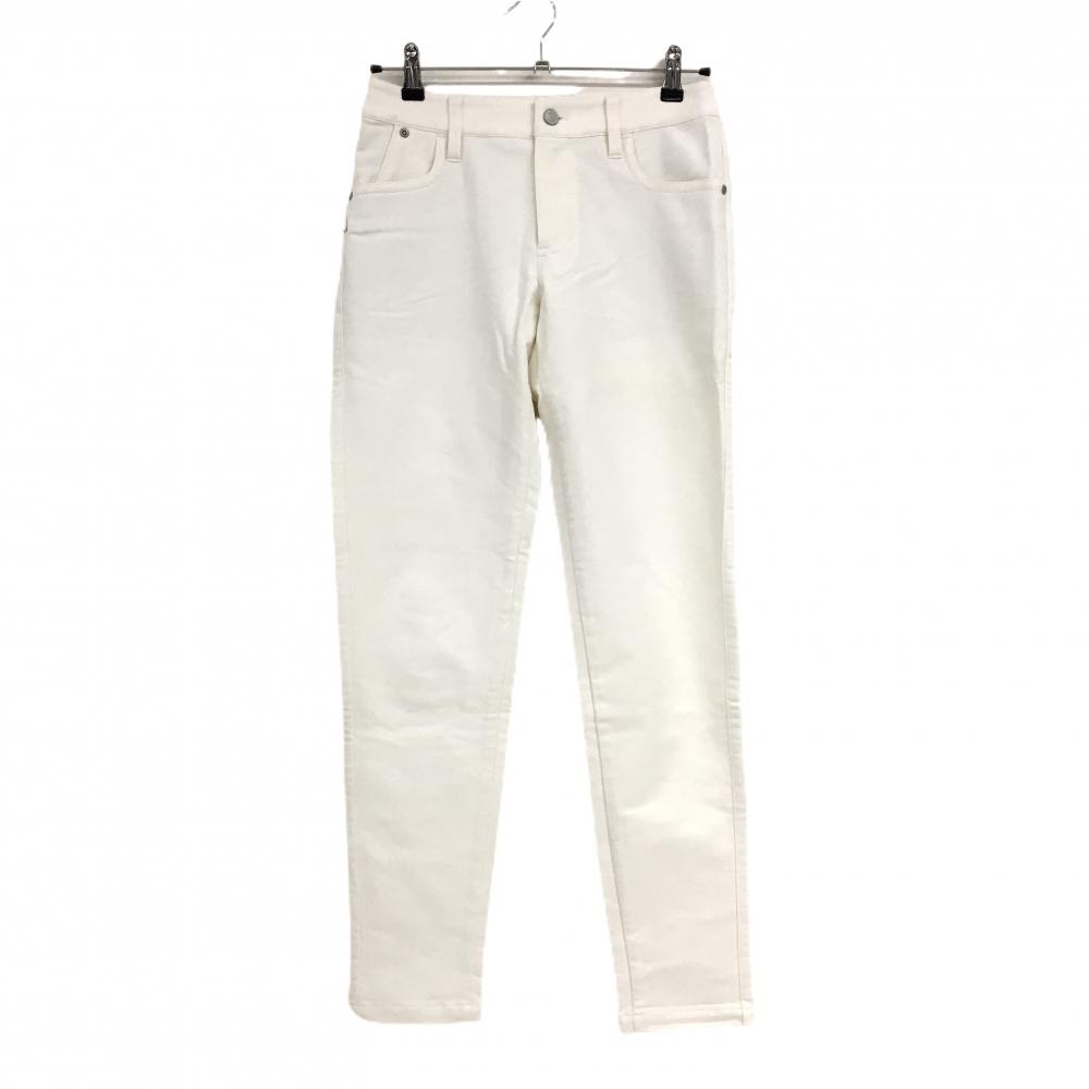 【美品】ジャックバニー パンツ 白 シンプル ストレッチ レディース 0(S) ゴルフウェア Jack Bunny