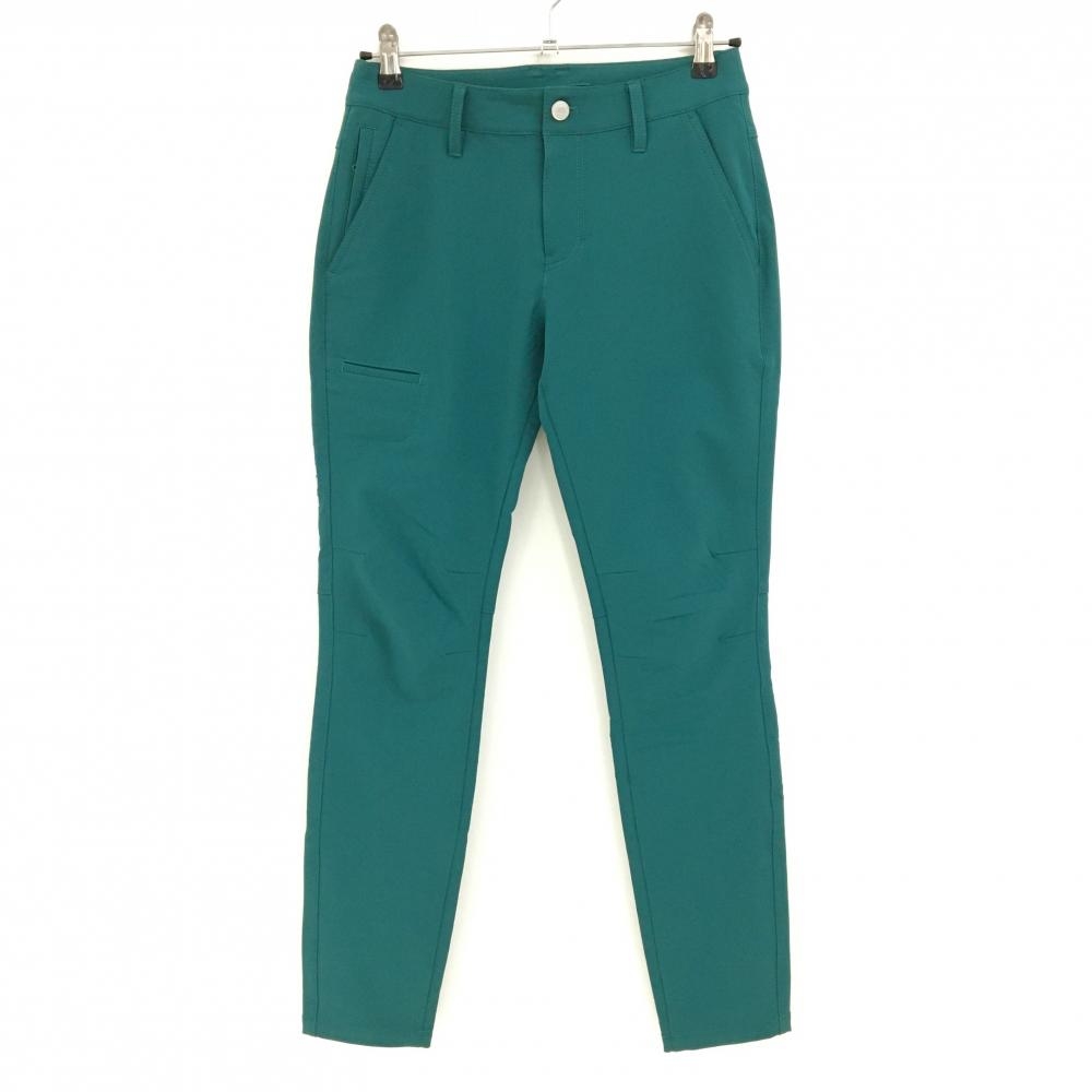 【美品】ジャックバニー パンツ グリーン ロゴシルバー ストレッチ レディース 1(M) ゴルフウェア Jack Bunny