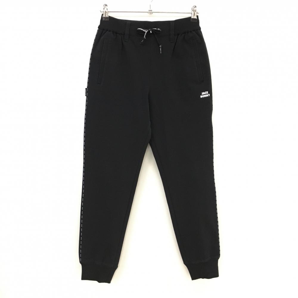 ジャックバニー ジョガーパンツ 黒 ストレッチ サイドロゴパイピング  レディース 1(M) ゴルフウェア 2023年モデル Jack Bunny