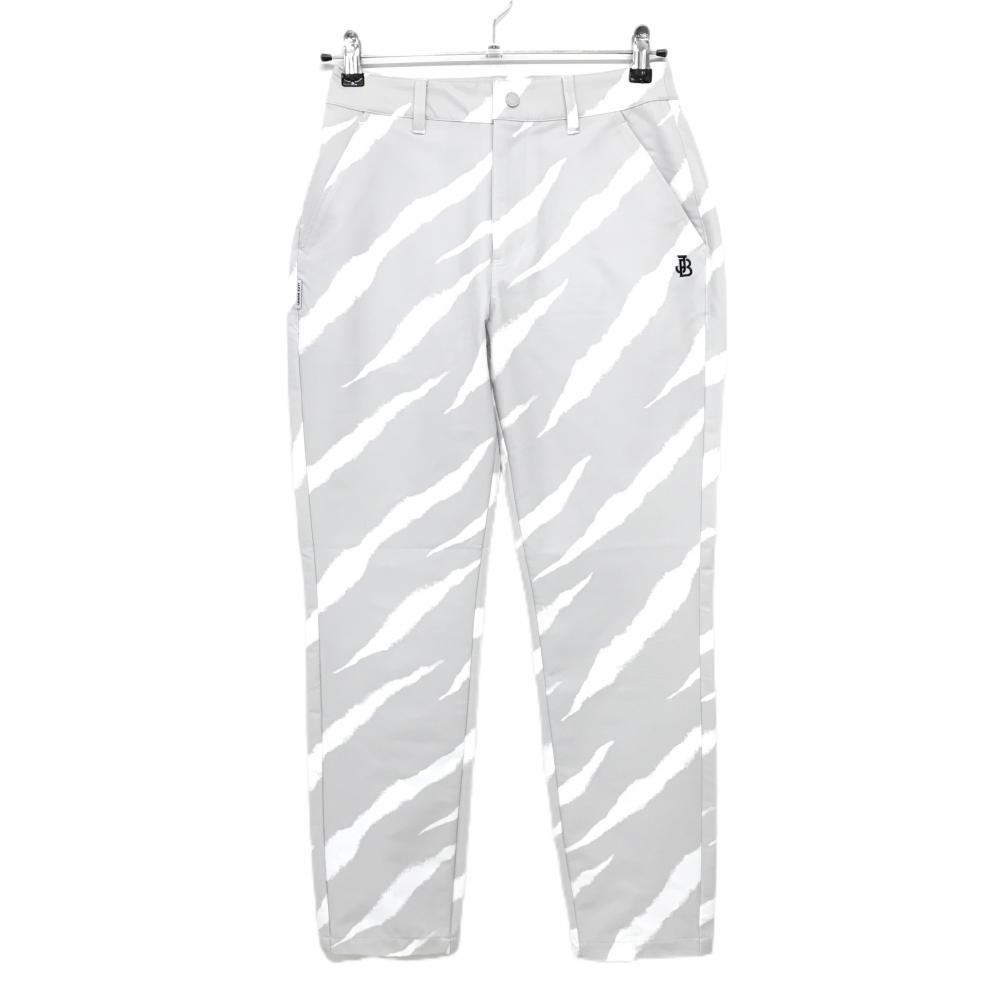 【超美品】ジャックバニー パンツ ライトグレー×白 総柄 レディース 0(S) ゴルフウェア 2025年モデル Jack Bunny