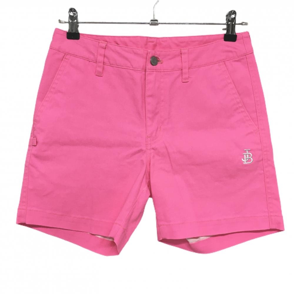 【美品】ジャックバニー ショートパンツ 蛍光ピンク ストレッチ  レディース 2(L) ゴルフウェア Jack Bunny