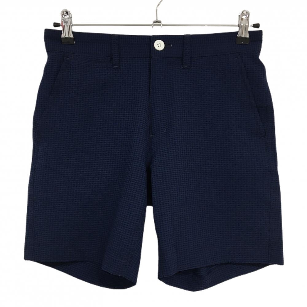 【超美品】ジャックバニー ショートパンツ ネイビー×ダークネイビー チェック柄  レディース 1(M) ゴルフウェア Jack Bunny