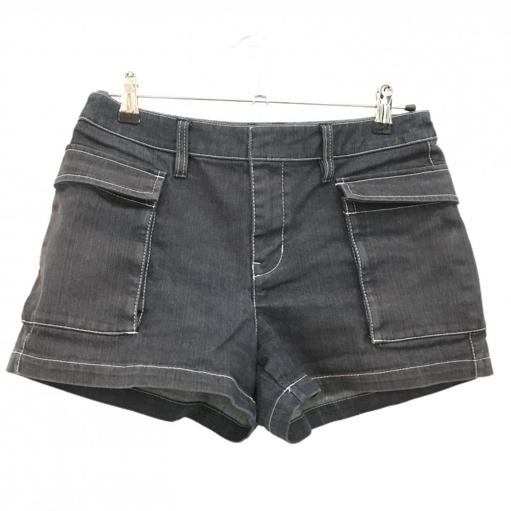 ジャックバニー ショートパンツ ダークネイビー系 ステッチ デニム調 ストレッチ レディース 2(L) ゴルフウェア Jack Bunny