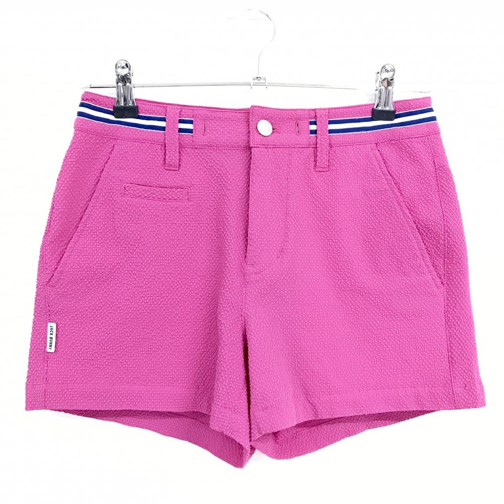【美品】ジャックバニー ショートパンツ ピンク系 凹凸生地 レディース 0(S) ゴルフウェア Jack Bunny
