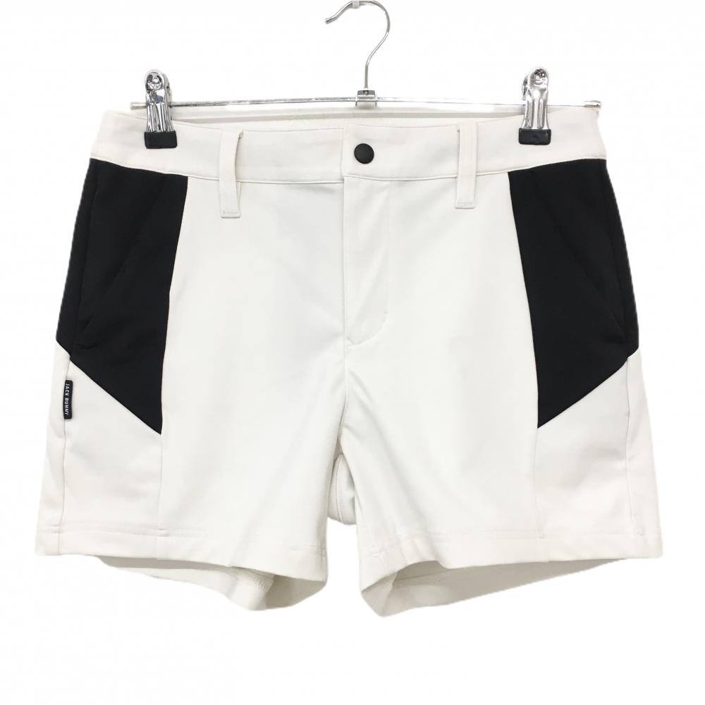 ジャックバニー ショートパンツ 白×黒 ストレッチ ウエスト調節紐付  レディース 0(S) ゴルフウェア Jack Bunny