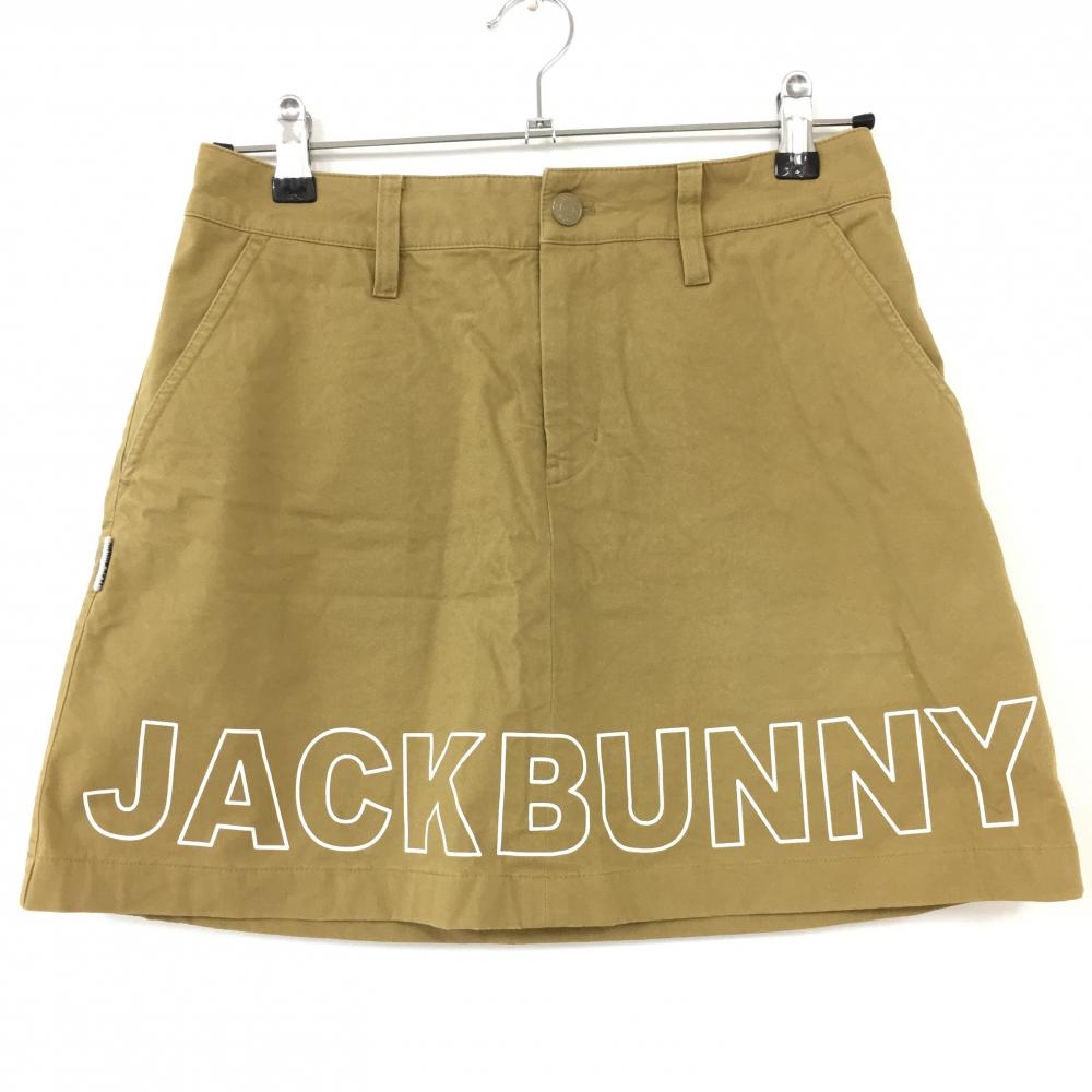 2020年＊Jack Bunny ジャックバニー ストレッチスカート ライトブラウン×白 ビッグロゴ  レディース 1(M) ゴルフウェア