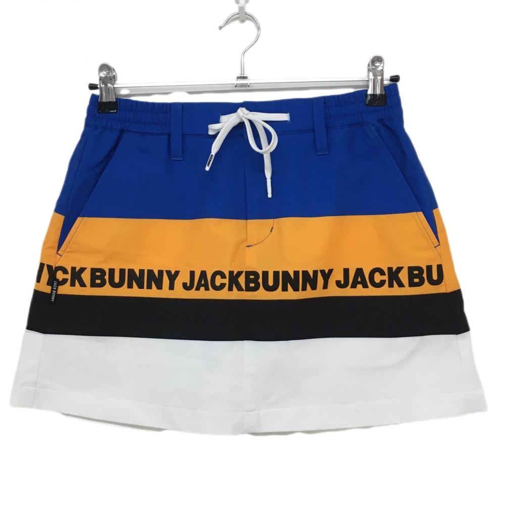 ジャックバニー スカート ブルー×オレンジ ウエスト調整紐 内側インナーパンツ レディース 1 ゴルフウェア 2022年モデル Jack Bunny