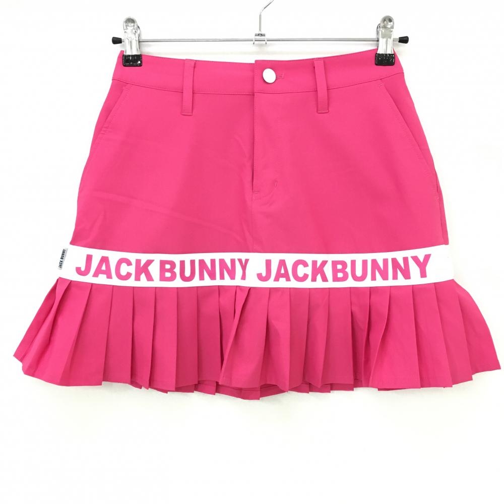 【美品】ジャックバニー スカート ピンク×白 裾プリーツ 内側インナーパンツ  レディース 0(S) ゴルフウェア Jack Bunny
