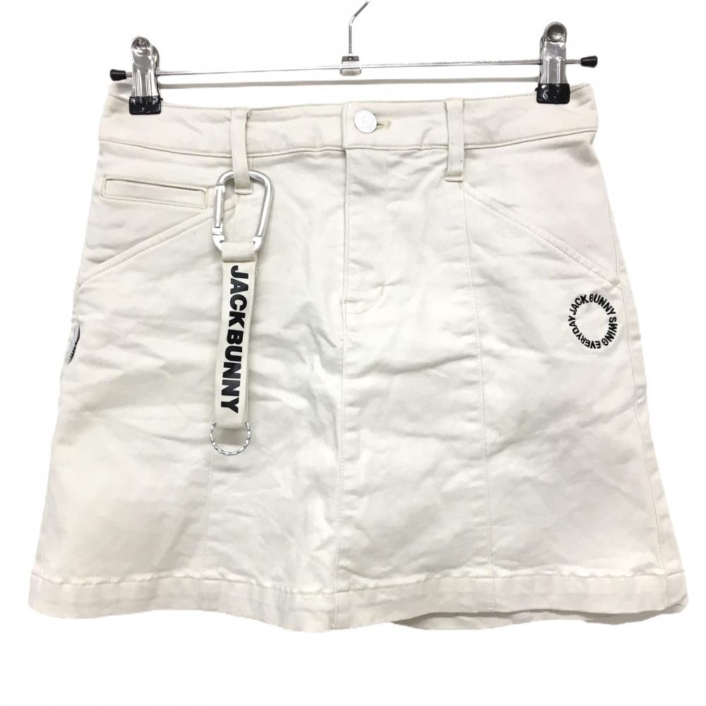 ジャックバニー スカート 白×黒 ロゴ刺しゅう 内側インナーパンツ  レディース 1(M) ゴルフウェア 2022年モデル Jack Bunny