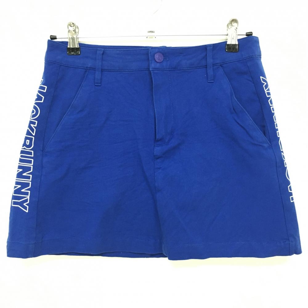 ジャックバニー ストレッチスカート ブルー×白 サイドロゴ 内側インナーパンツ レディース 1(M) ゴルフウェア Jack Bunny