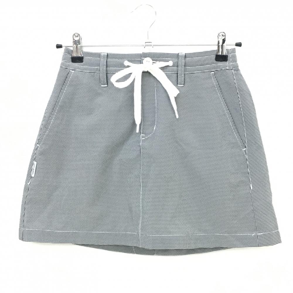 【超美品】ジャックバニー スカート 黒×白 ギンガムチェック サッカー生地 内側インナーパンツ レディース 0(S) ゴルフウェア Jack Bunny