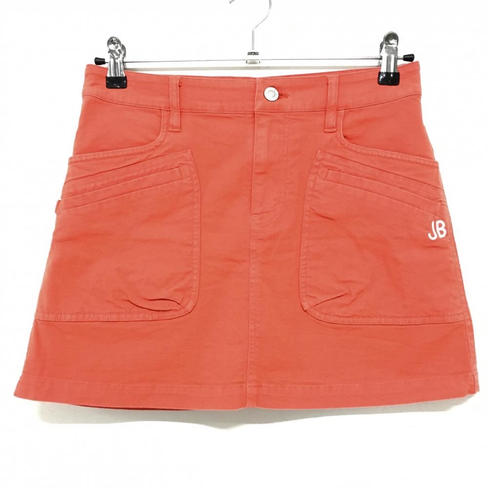 ジャックバニー スカート オレンジ 無地 ポケット複数 ストレッチ 内側インナーパンツ レディース 0(S) ゴルフウェア Jack Bunny