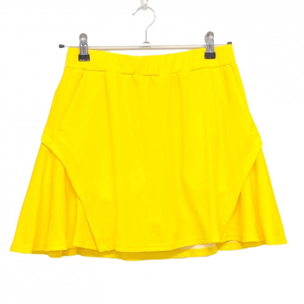 【超美品】ジャックバニー スカート イエロー バックロゴ 薄手 内側インナーパンツ レディース 2(L) ゴルフウェア Jack Bunny