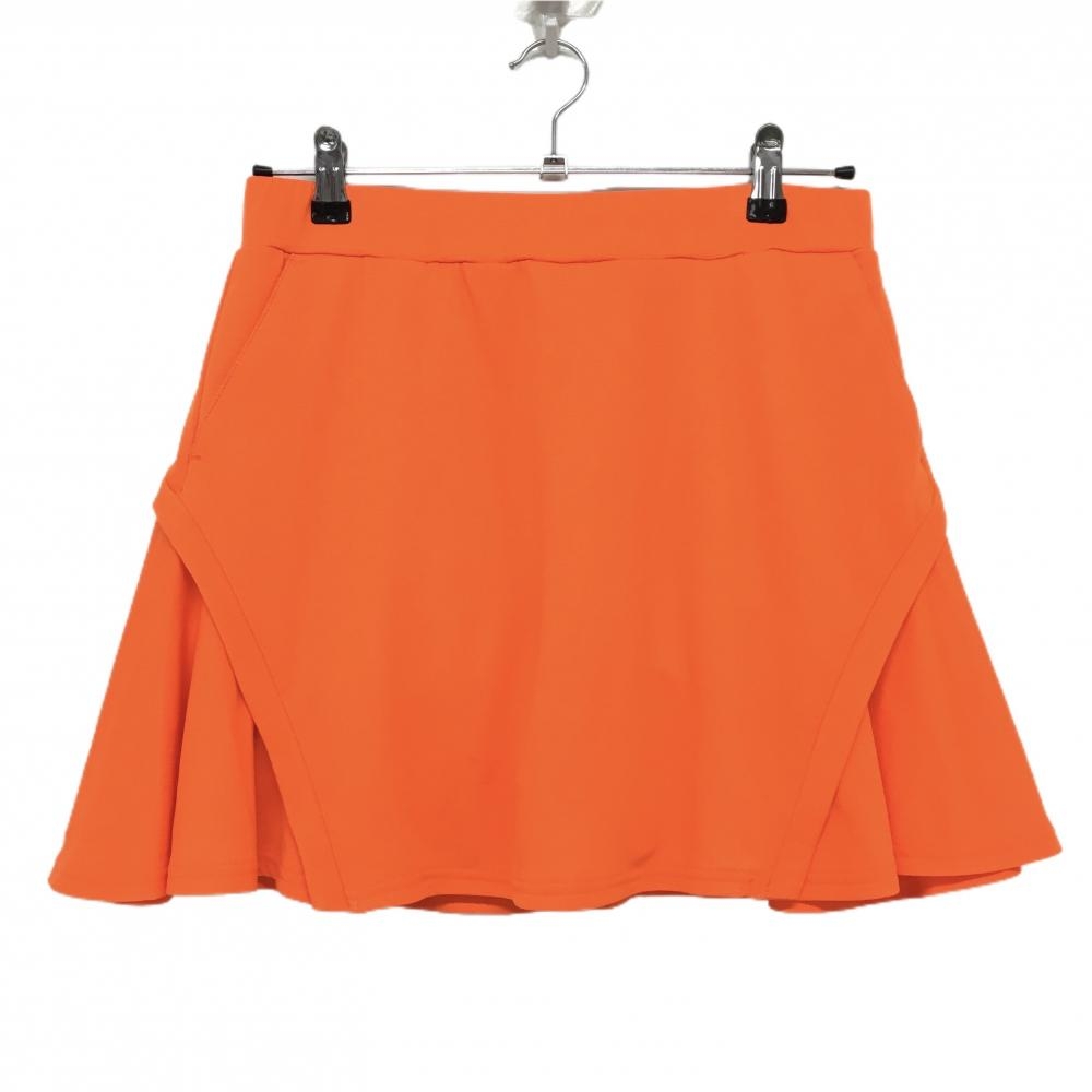 【新品】ジャックバニー スカート 蛍光オレンジ メッシュ調 内側インナーパンツ レディース 2(L) ゴルフウェア 2023年モデル Jack Bunny