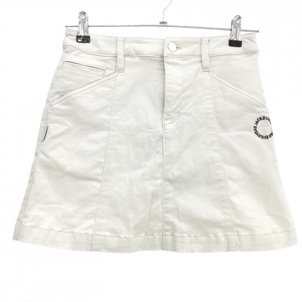 ジャックバニー スカート ライトベージュ ロゴ黒 内側インナーパンツ レディース 0(S) ゴルフウェア Jack Bunny