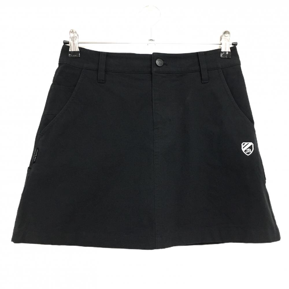 【美品】ジャックバニー スカート 黒 ロゴ白 内側インナーパンツ  レディース 0(S) ゴルフウェア Jack Bunny