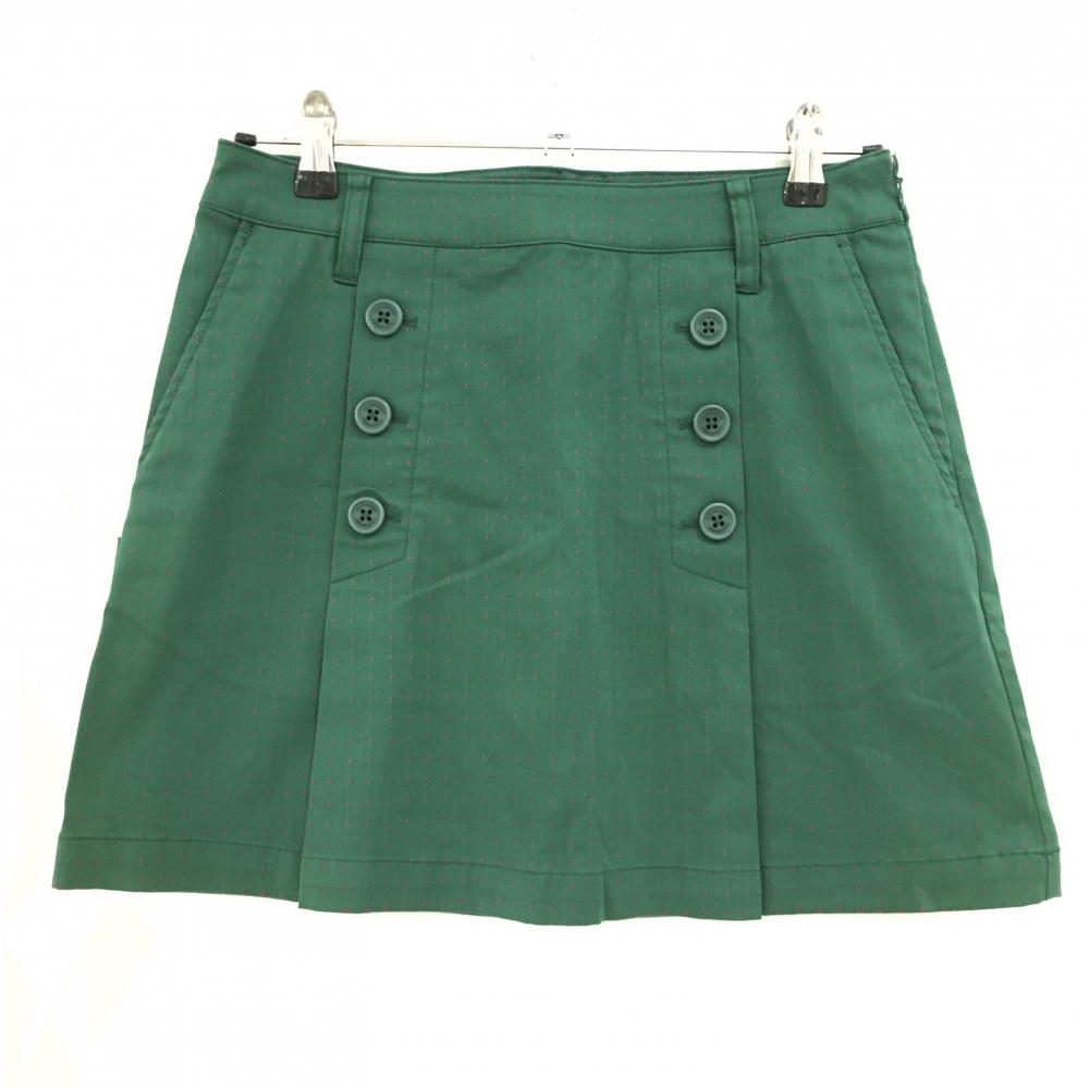 ジャックバニー スカート グリーン×ピンク ピンドット 内側インナーパンツ  レディース 1(M) ゴルフウェア Jack Bunny