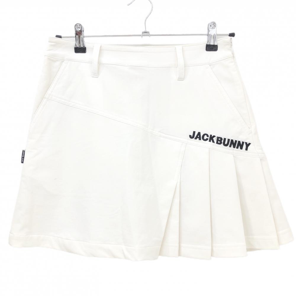 ジャックバニー スカート 白 サイドプリーツ ロゴ刺しゅう ストレッチ レディース 1(M) ゴルフウェア Jack Bunny