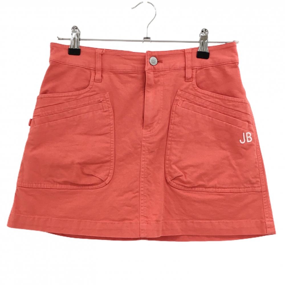 ジャックバニー スカート オレンジ ロゴ刺しゅう ポケット複数 ストレッチ 内側インナーパンツ レディース 0(S) ゴルフウェア Jack Bunny