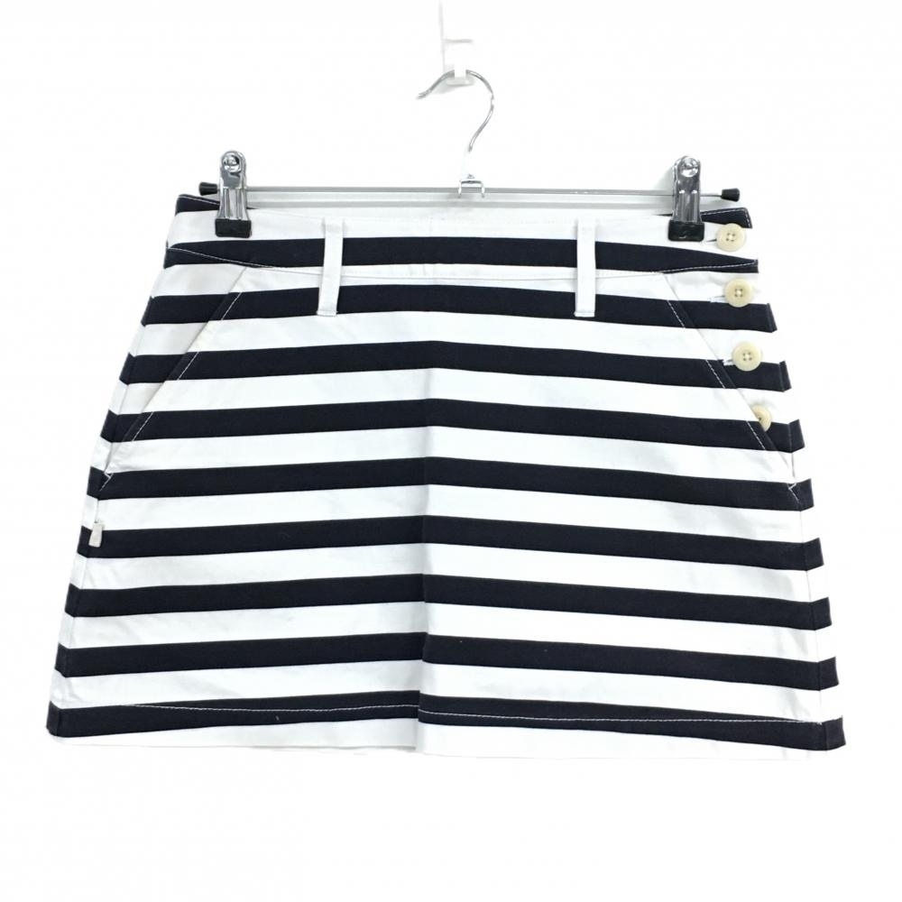 ジャックバニー スカート 白×ネイビー ボーダー  レディース 1(M) ゴルフウェア Jack Bunny